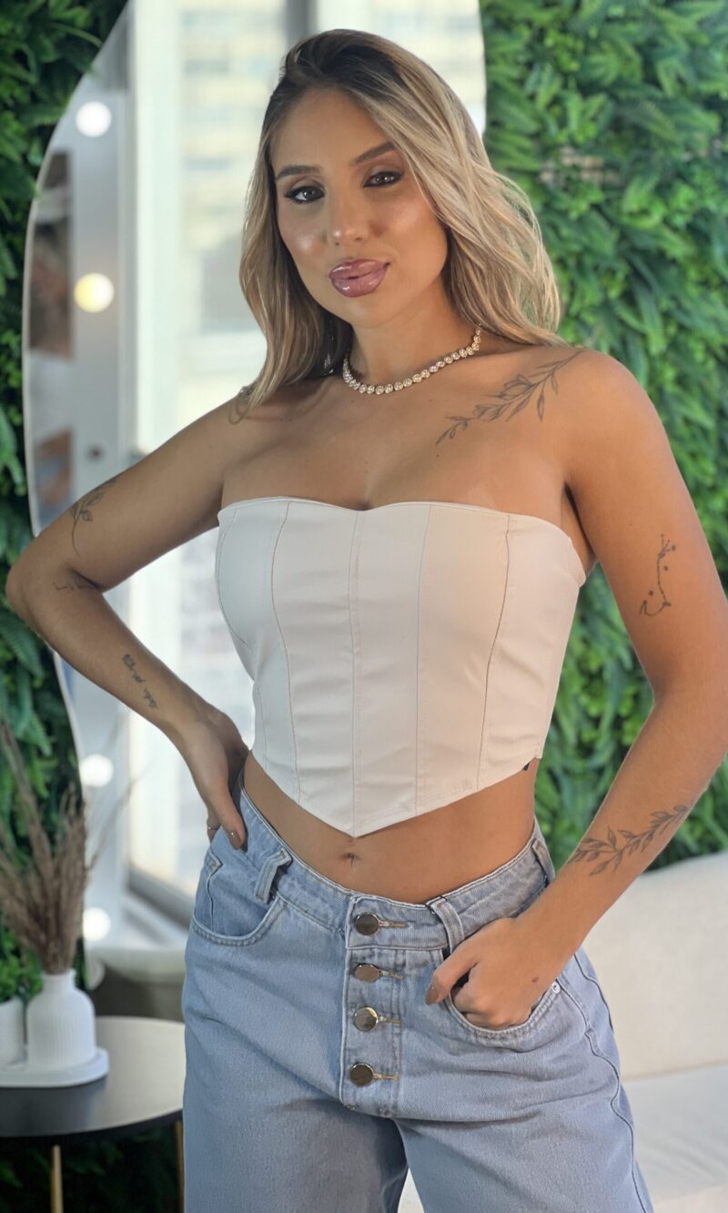 cropped courino queila branco