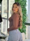 blusa poliamida leni marrom