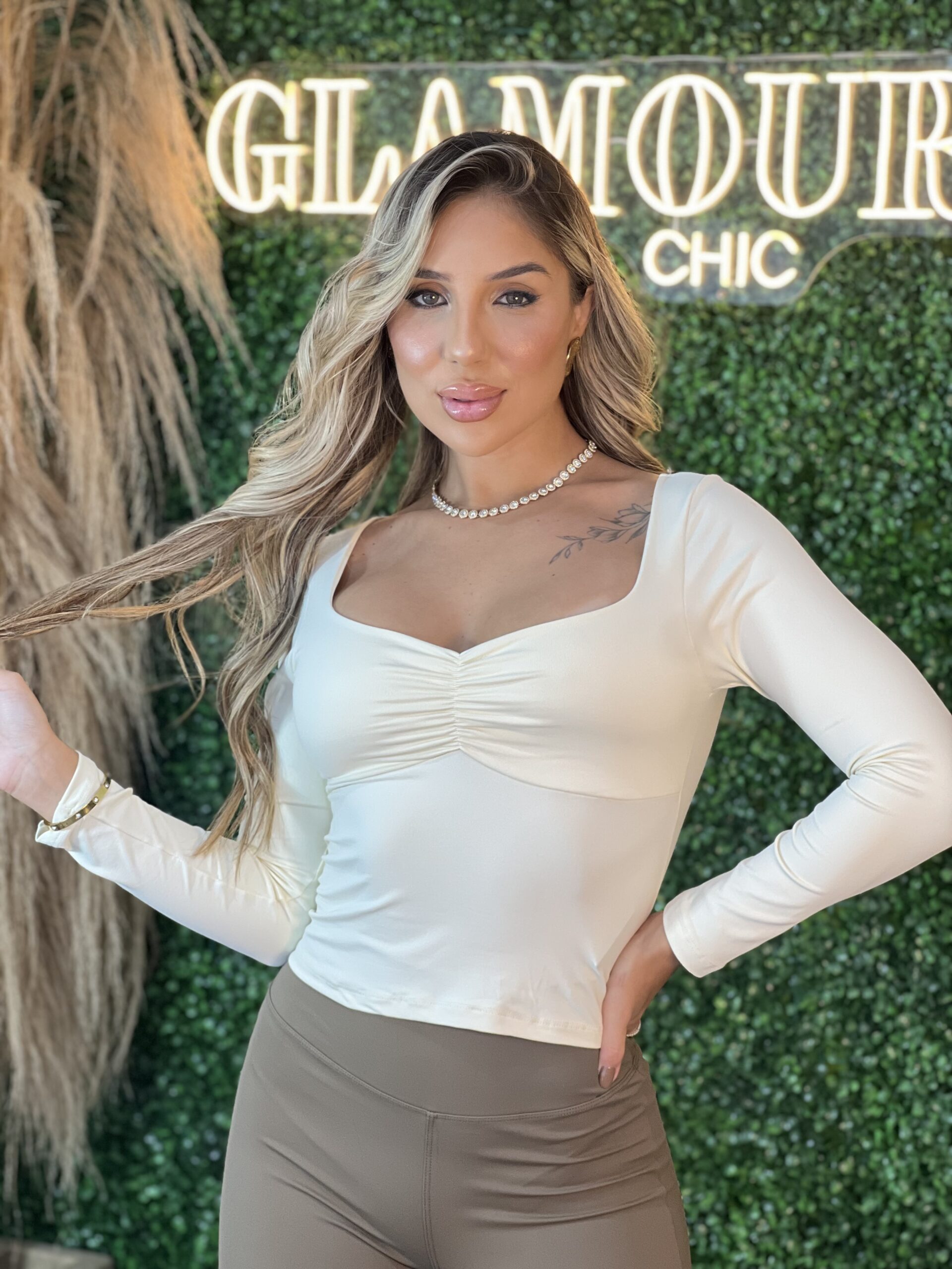 blusa poliamida yasmin creme blusa poliamida yasmin creme