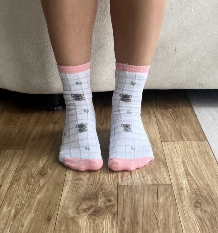 meia cano medio estampado branco ursinho meia cano medio estampado branco ursinho