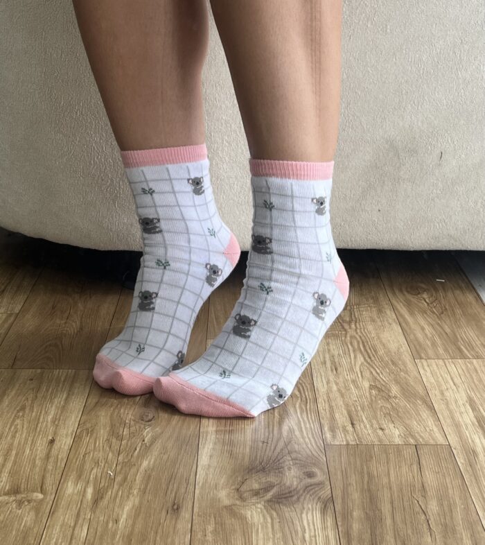 meia cano medio estampado branco ursinho meia cano medio estampado branco ursinho