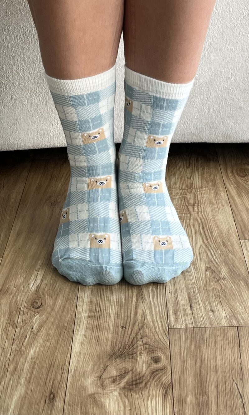 meia soquete ursinho verde