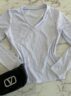 blusa flanelada gola v ully branco