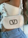 bolsa v strass branco