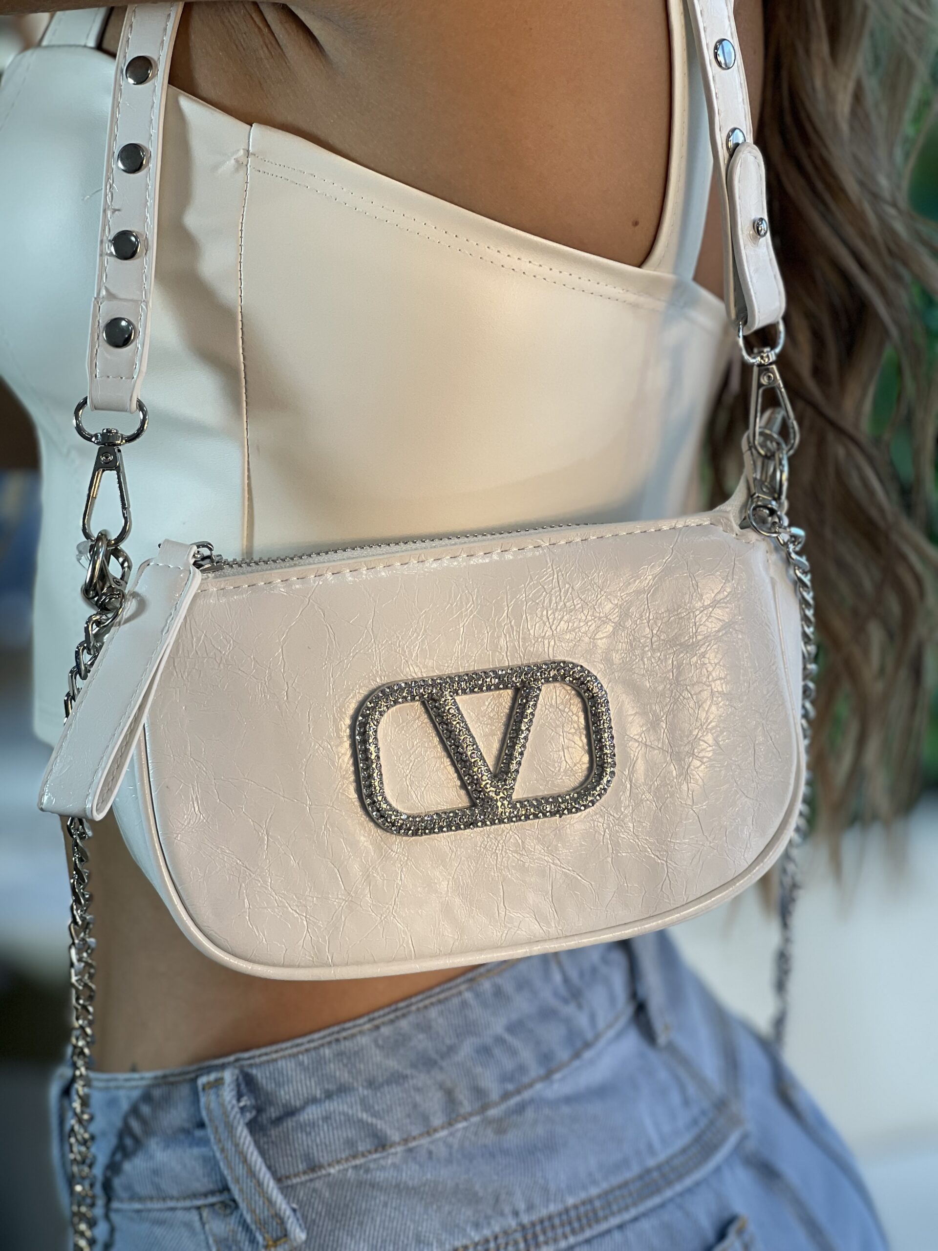 bolsa v strass branco bolsa v strass branco