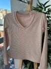 blusa flanelada gola v ully bege