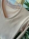 blusa flanelada gola v ully bege