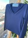 blusa flanelada gola v ully azul