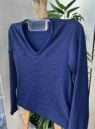 blusa flanelada gola v ully azul