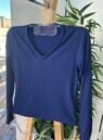 blusa flanelada gola v ully azul