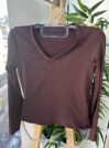 blusa flanelada gola v ully marrom
