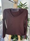 blusa flanelada gola v ully marrom