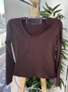 blusa flanelada gola v ully marrom