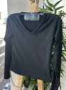 blusa flanelada gola v ully preto