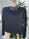 blusa flanelada gola v ully preto