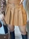 saia com short courino rodayka caramelo