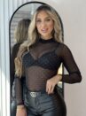 body tule strass preto