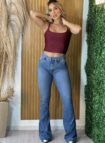 calca jeans flare elis