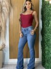calca jeans flare elis