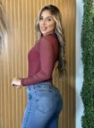 calca jeans flare elis