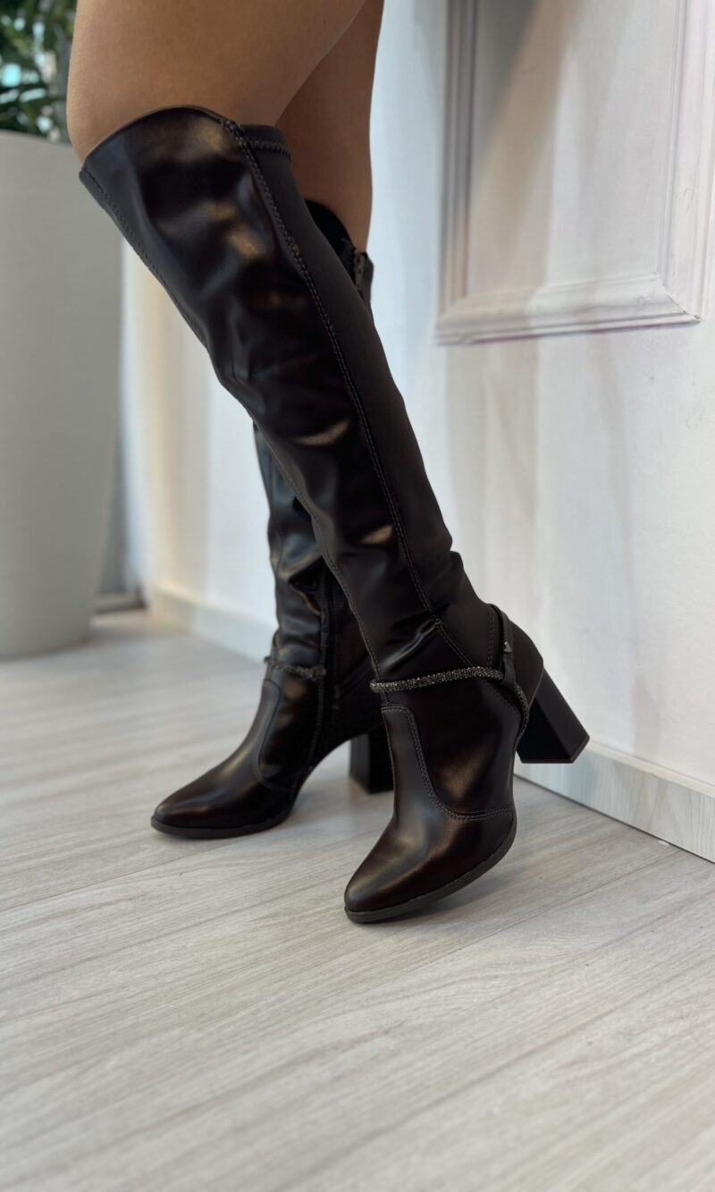 bota cano longo salto bloco marrom mississipi jo844