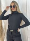blusa flanelada gola alta sara preto