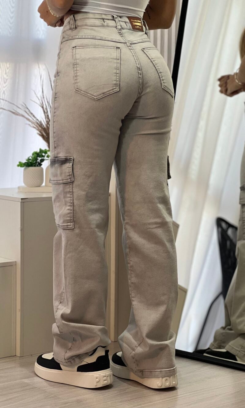 calca jeans wide leg cargo fabi calca jeans wide leg cargo fabi