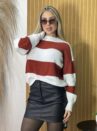 blusa cropped tricot jessica terracota listras