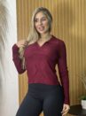 blusa modal gola polo bordo
