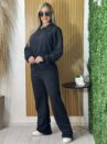 conjunto moletom ziper preto