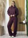 conjunto moletom ziper bordo