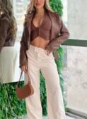 calca alfaiataria celeste off white