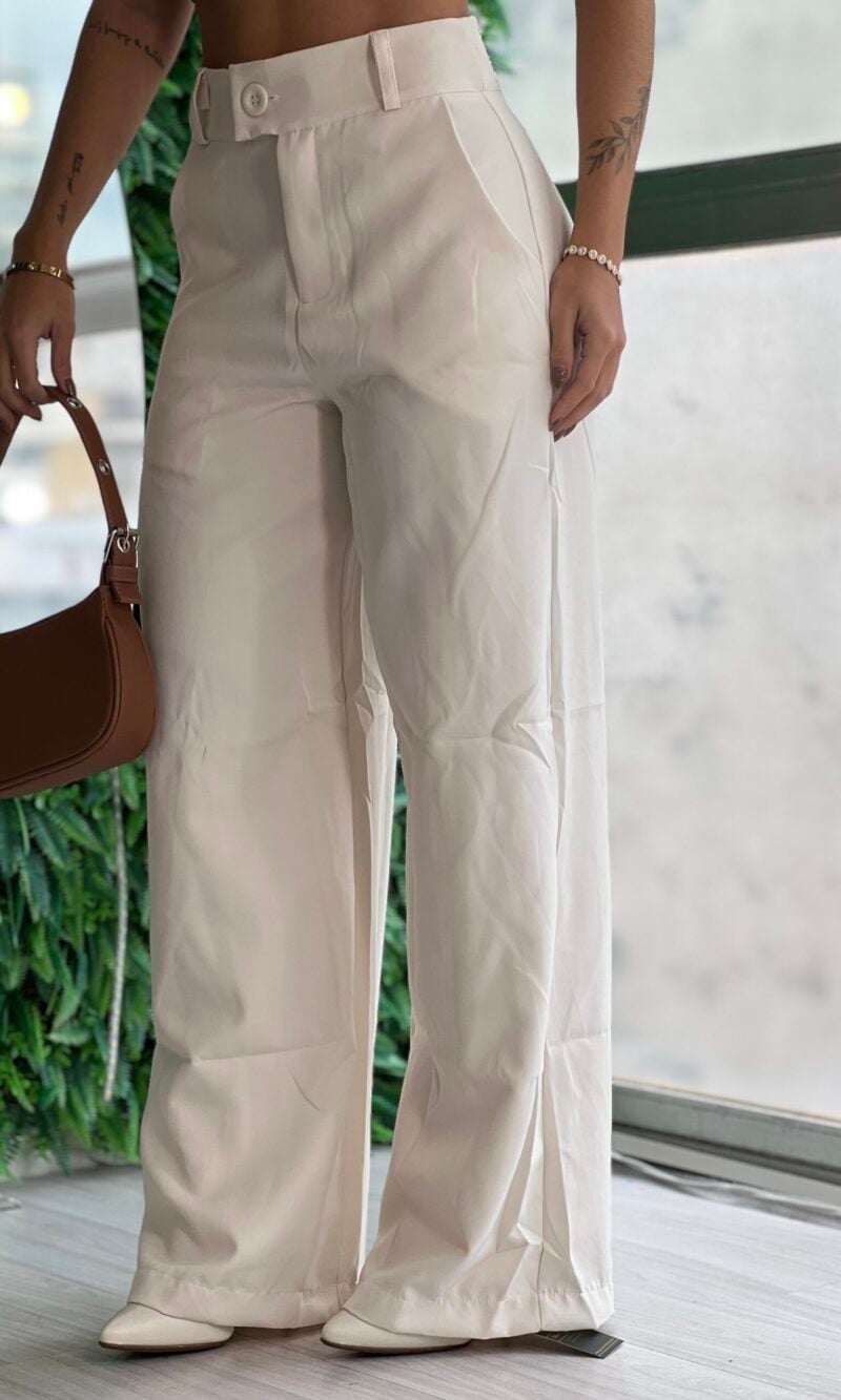 calca alfaiataria celeste off white