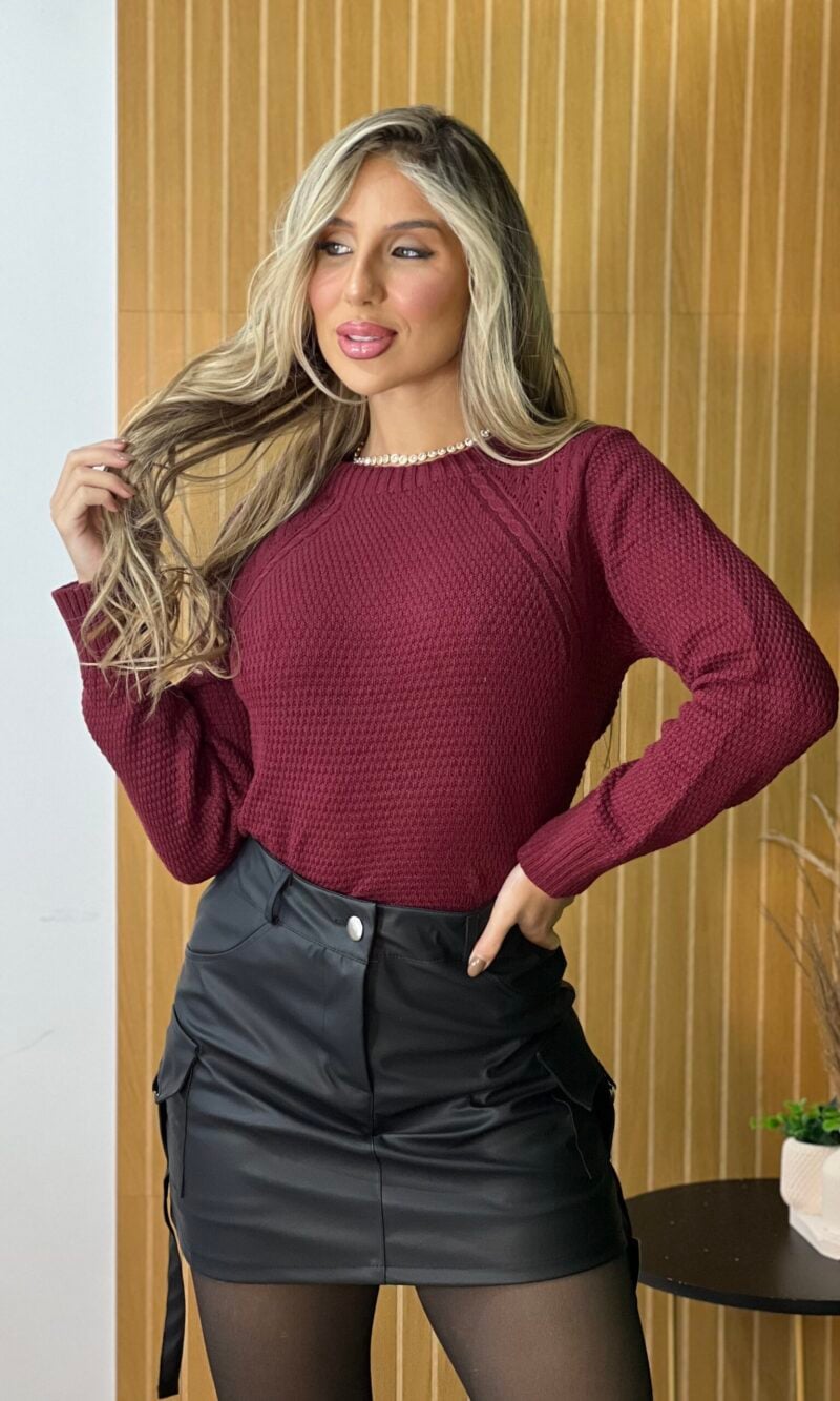 blusa tricot modal joice bordo