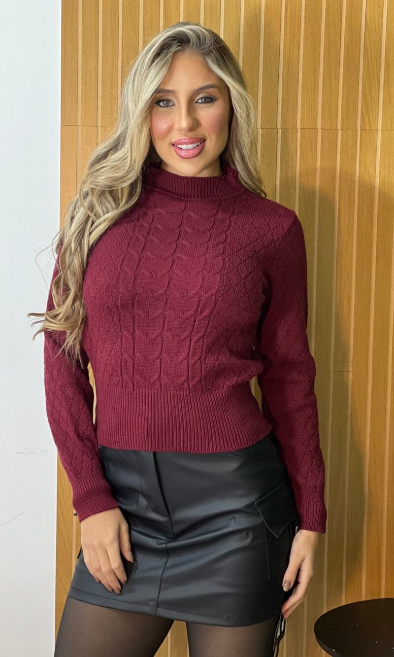blusa tricot modal joice bordo