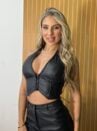cropped courino quiara preto
