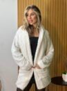 casaco alongado teddy off white
