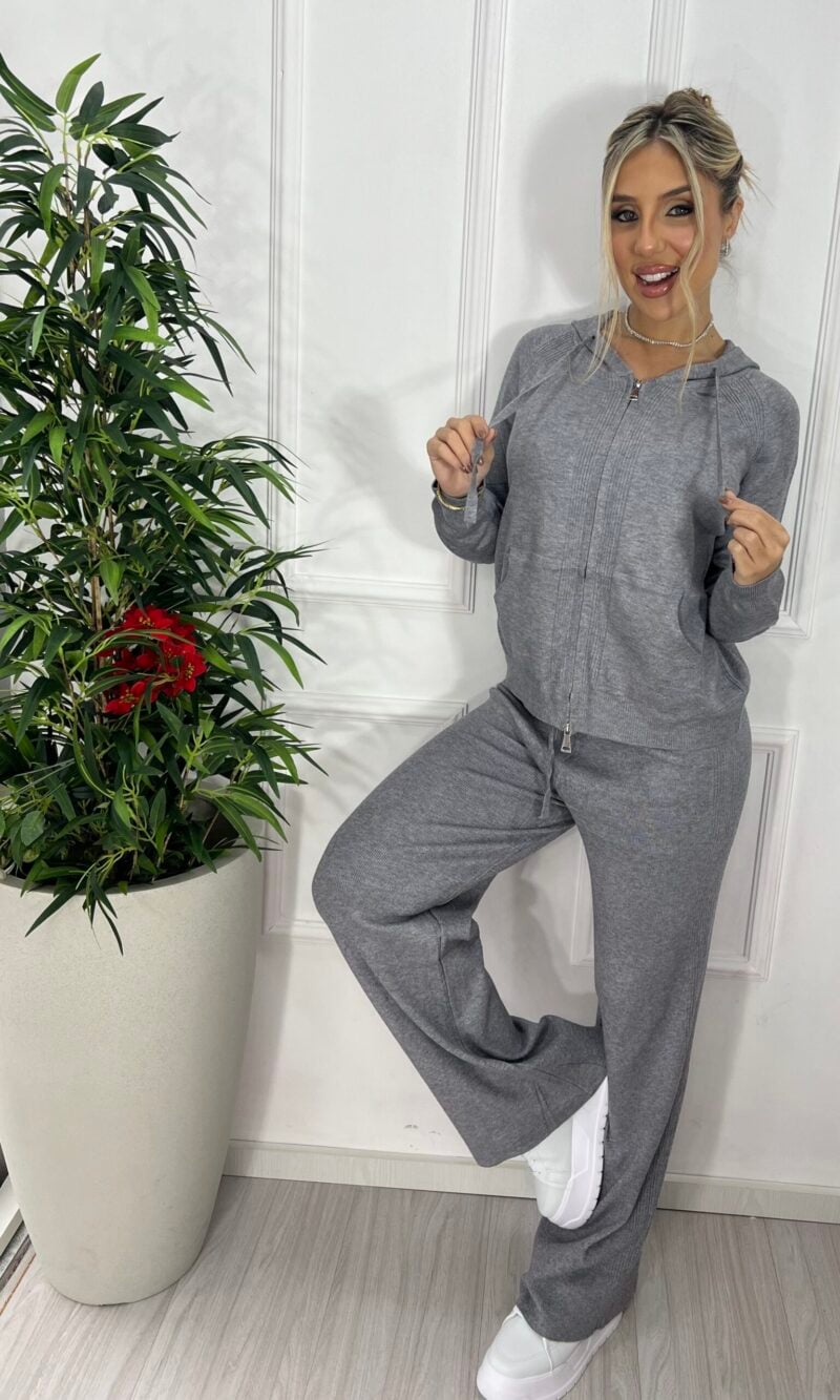 conjunto modal casaquinho cinza