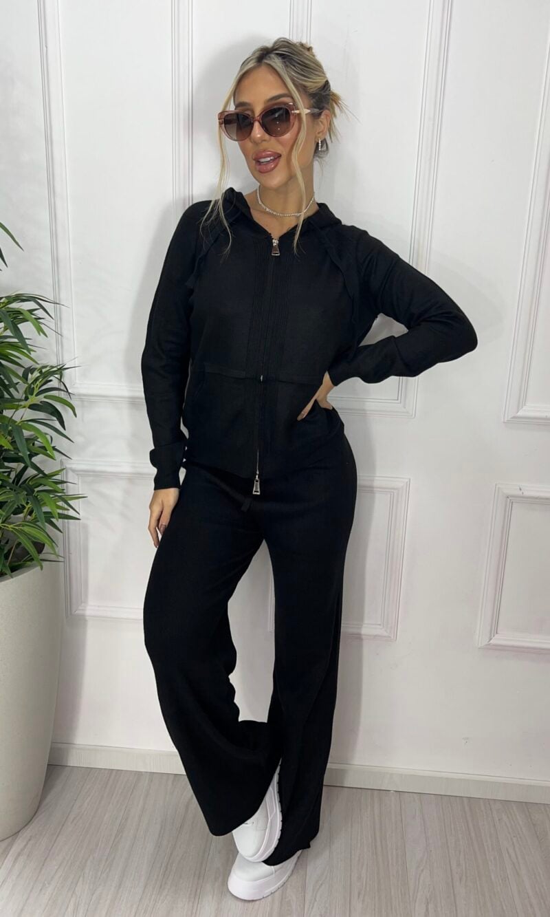 conjunto modal casaquinho preto