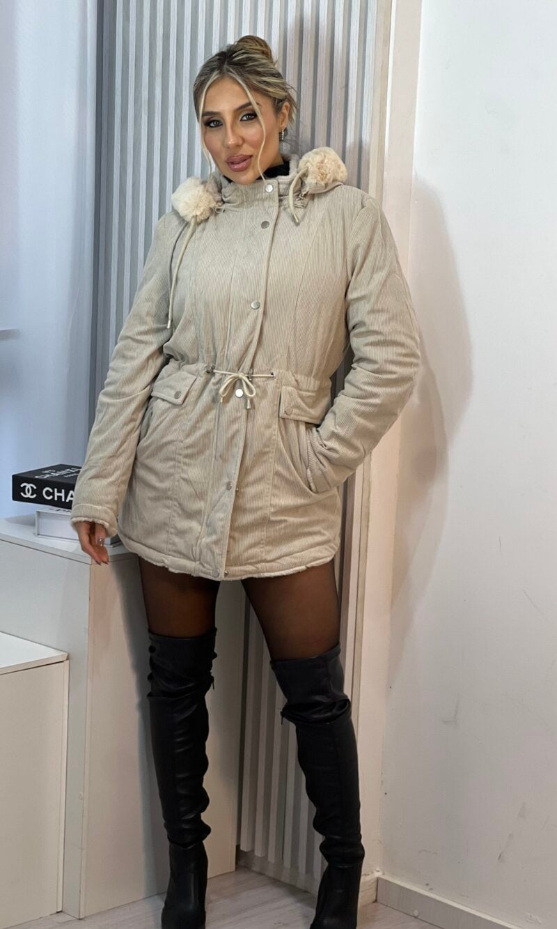 parka reversivel cotele iris bege parka reversivel cotele iris bege