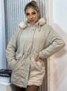 parka reversivel cotele iris bege