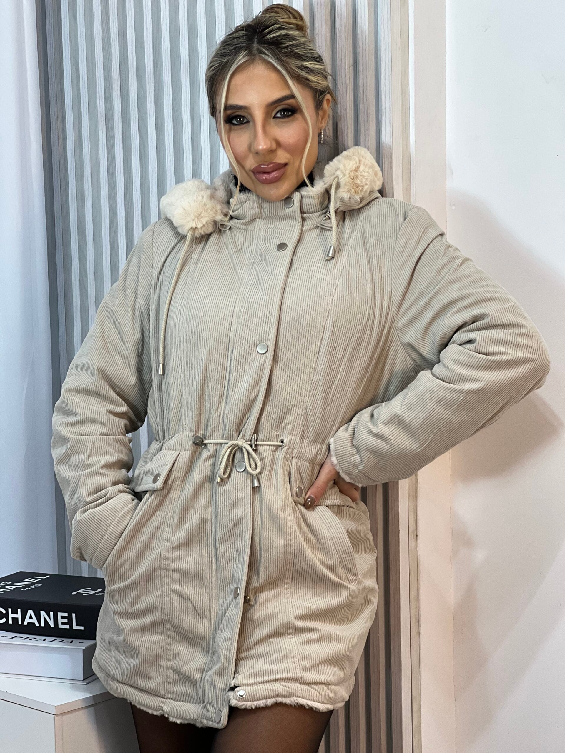 parka reversivel cotele iris bege parka reversivel cotele iris bege