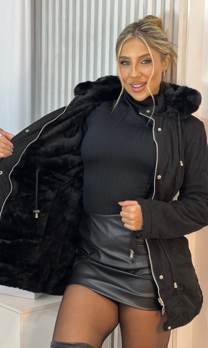 parka reversivel cotele iris preto