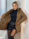 parka reversivel cotele iris marrom