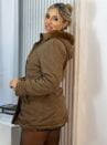 parka reversivel cotele iris marrom