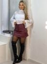 saia com short courino cargo bordo