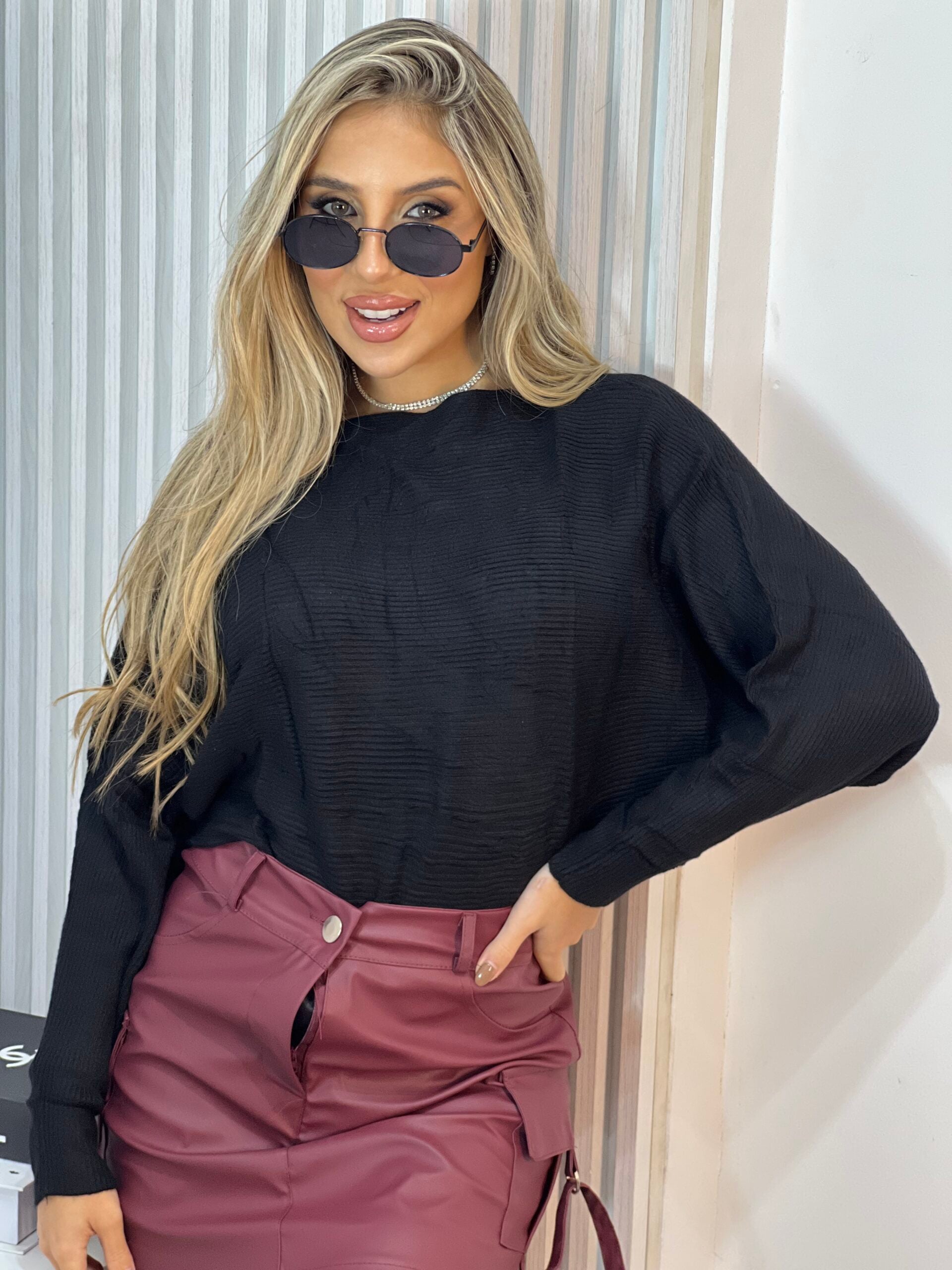 blusa modal morcego preto blusa modal morcego preto