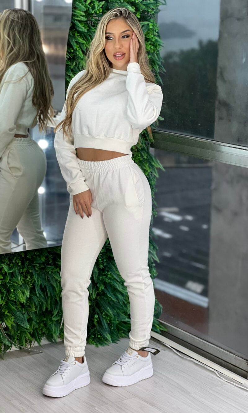 conjunto moletom melinda off white