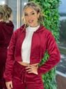 conjunto plush apeluciado bordo