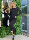 vestido longo poliamida margo preto